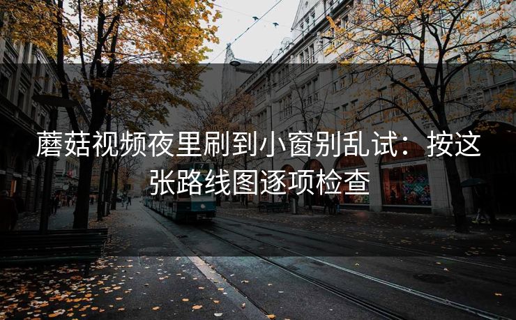蘑菇视频夜里刷到小窗别乱试：按这张路线图逐项检查