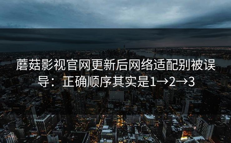 蘑菇影视官网更新后网络适配别被误导：正确顺序其实是1→2→3  第1张