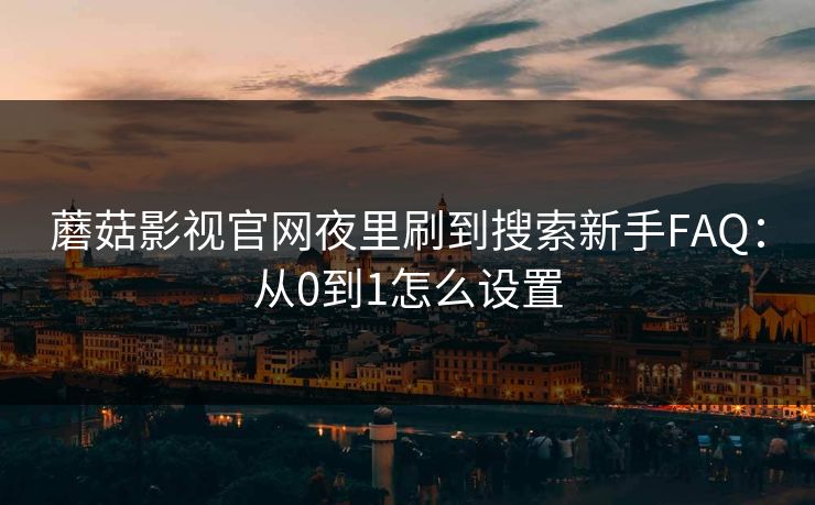 蘑菇影视官网夜里刷到搜索新手FAQ：从0到1怎么设置